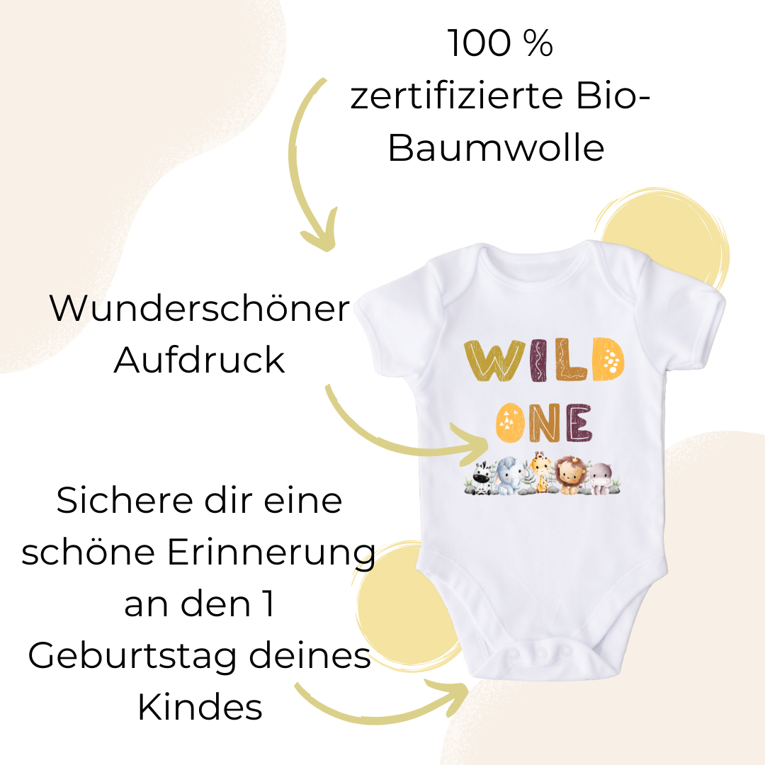 Personalisierter Baby Body Wild One / erster Geburtstag Shirt