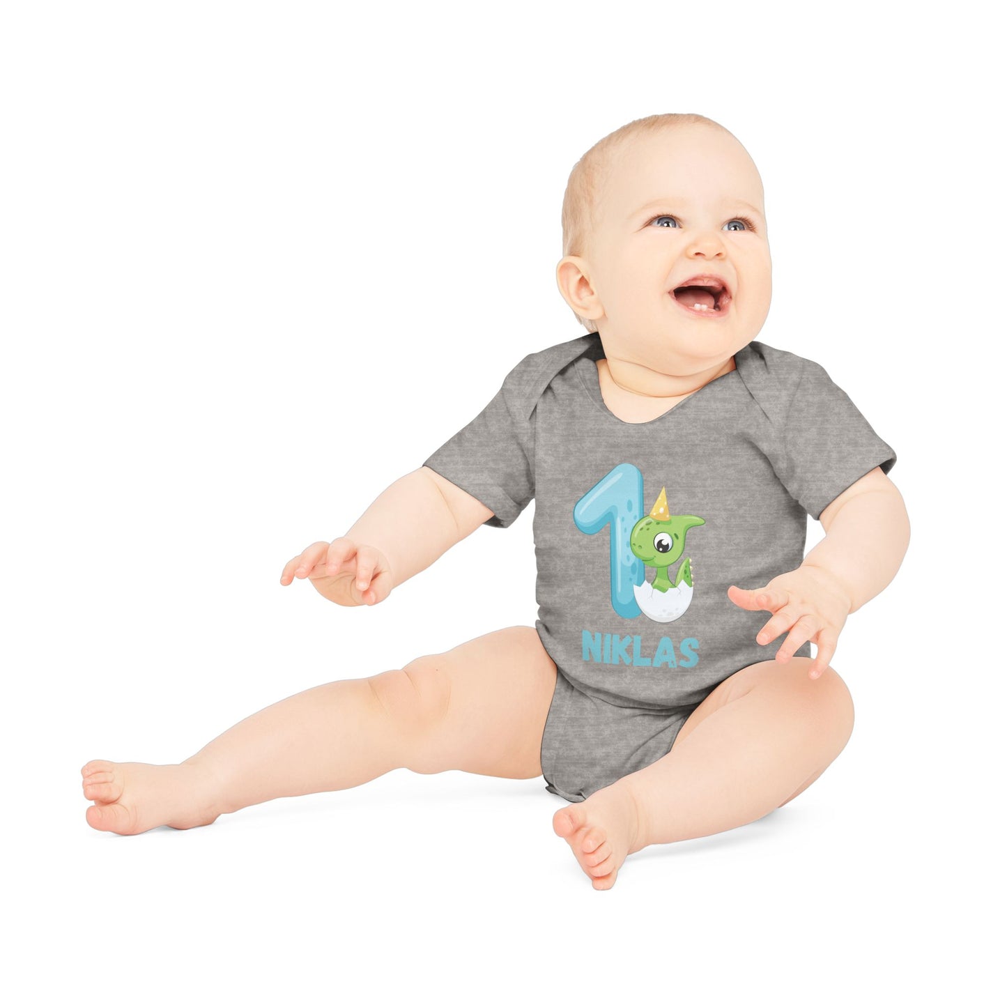 Personalisierter Baby Body Dino 1 / erster Geburtstag Shirt - einzigartigliebe