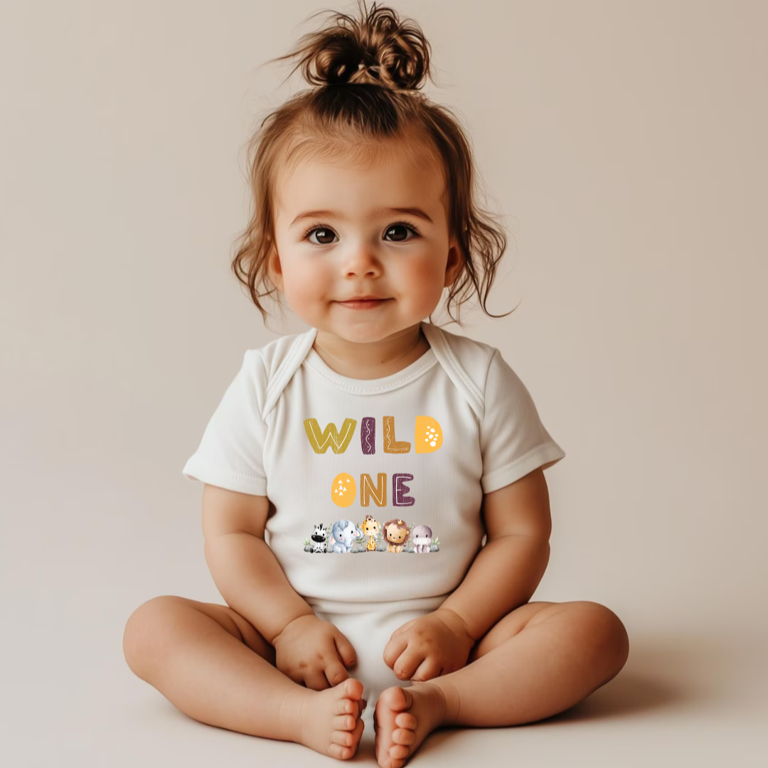 Personalisierter Baby Body Wild One / erster Geburtstag Shirt
