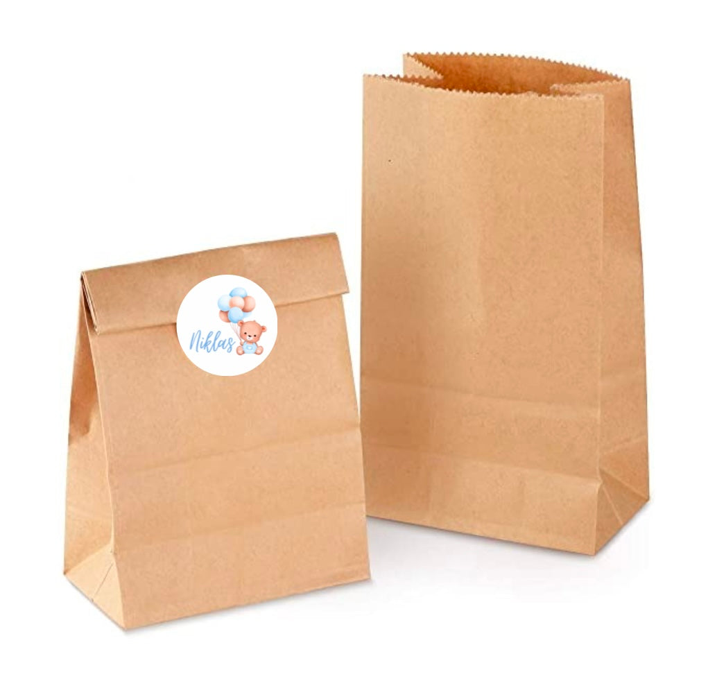 Sticker Teddy mit Luftballons / Blau Junge - einzigartigliebe