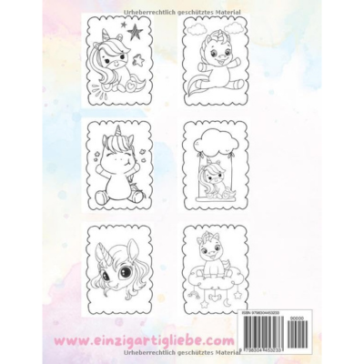 Einhorn Malbuch für Kinder ab 3 Jahren - einzigartigliebe