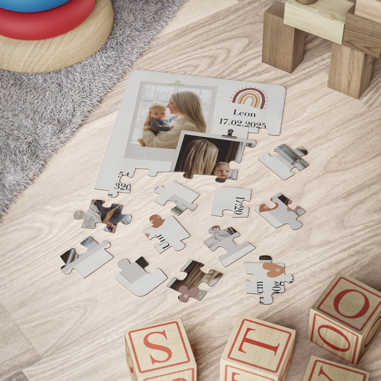 Personalisiertes Kinder Puzzle mit Name & Geburtsdaten / 30 Teile