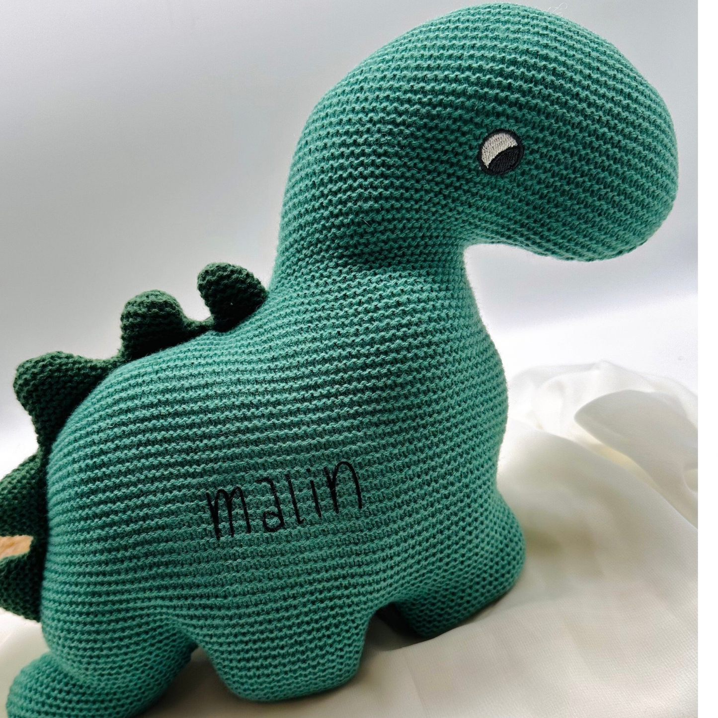 Kuscheltier Dino Personalisiert / Stofftier Strick - einzigartigliebe