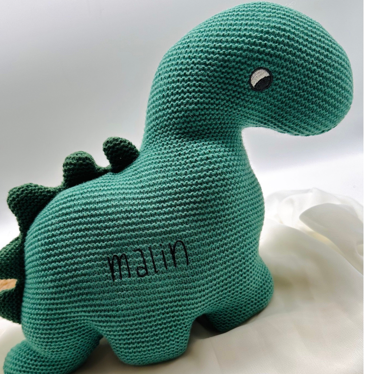 Kuscheltier Dino Personalisiert / Stofftier Strick - einzigartigliebe