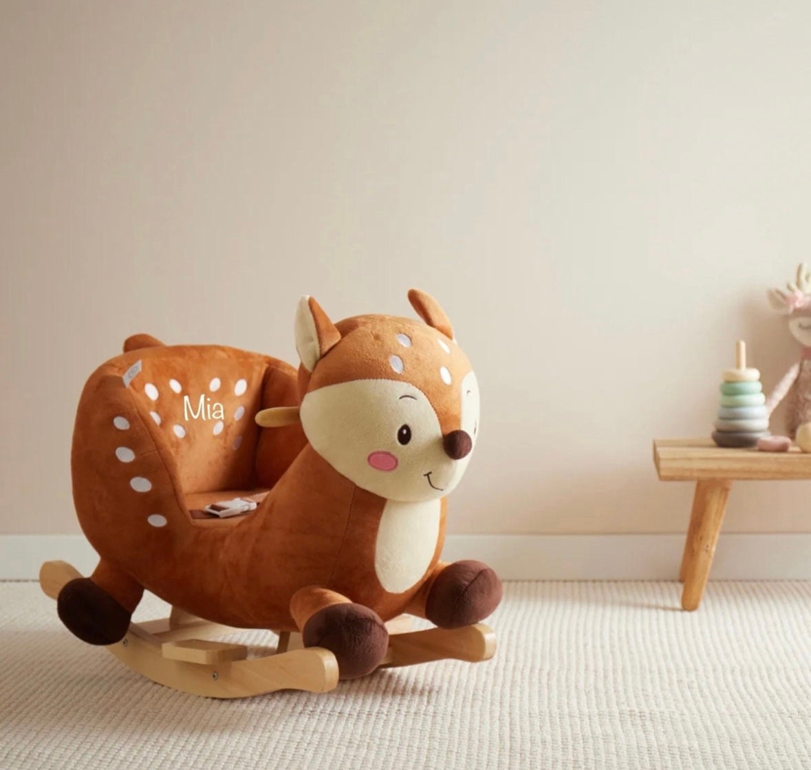 Rocking animal baby deer / rocking horse personalized with name einzigartigliebe Rocking animal baby deer / rocking horse personalized with name einzigartigliebe