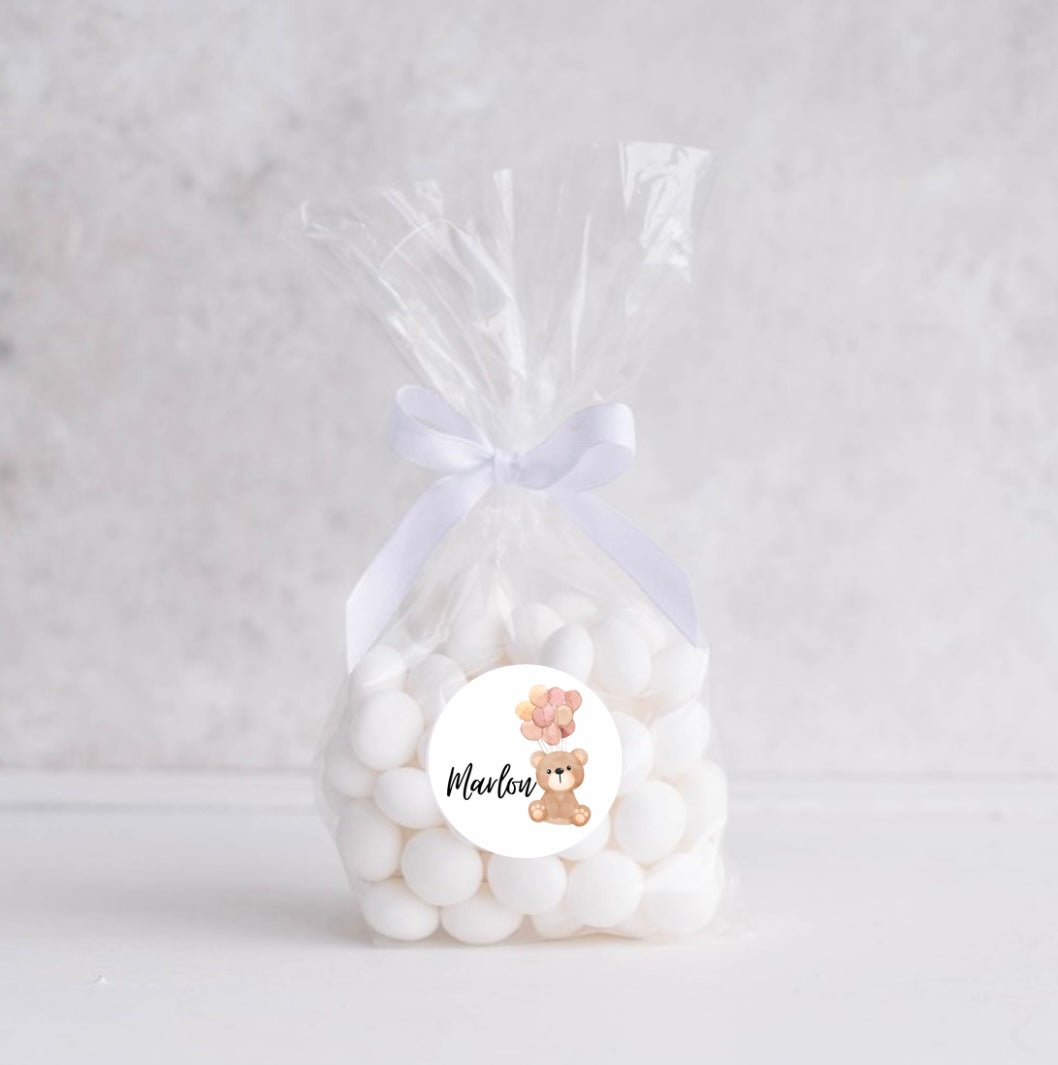 Sticker Teddy mit Luftballons Beige - einzigartigliebe