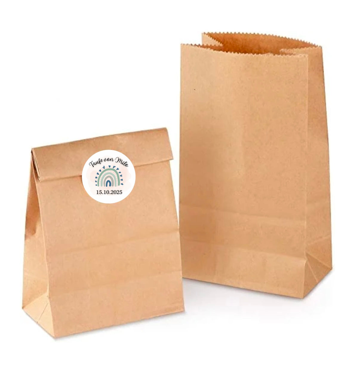 Aufkleber Taufe mit Regenbogen Blau - einzigartigliebe