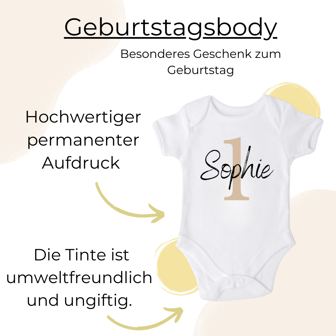 Personalisierter Body Kindergeburtstag / erster Geburtstag Shirt