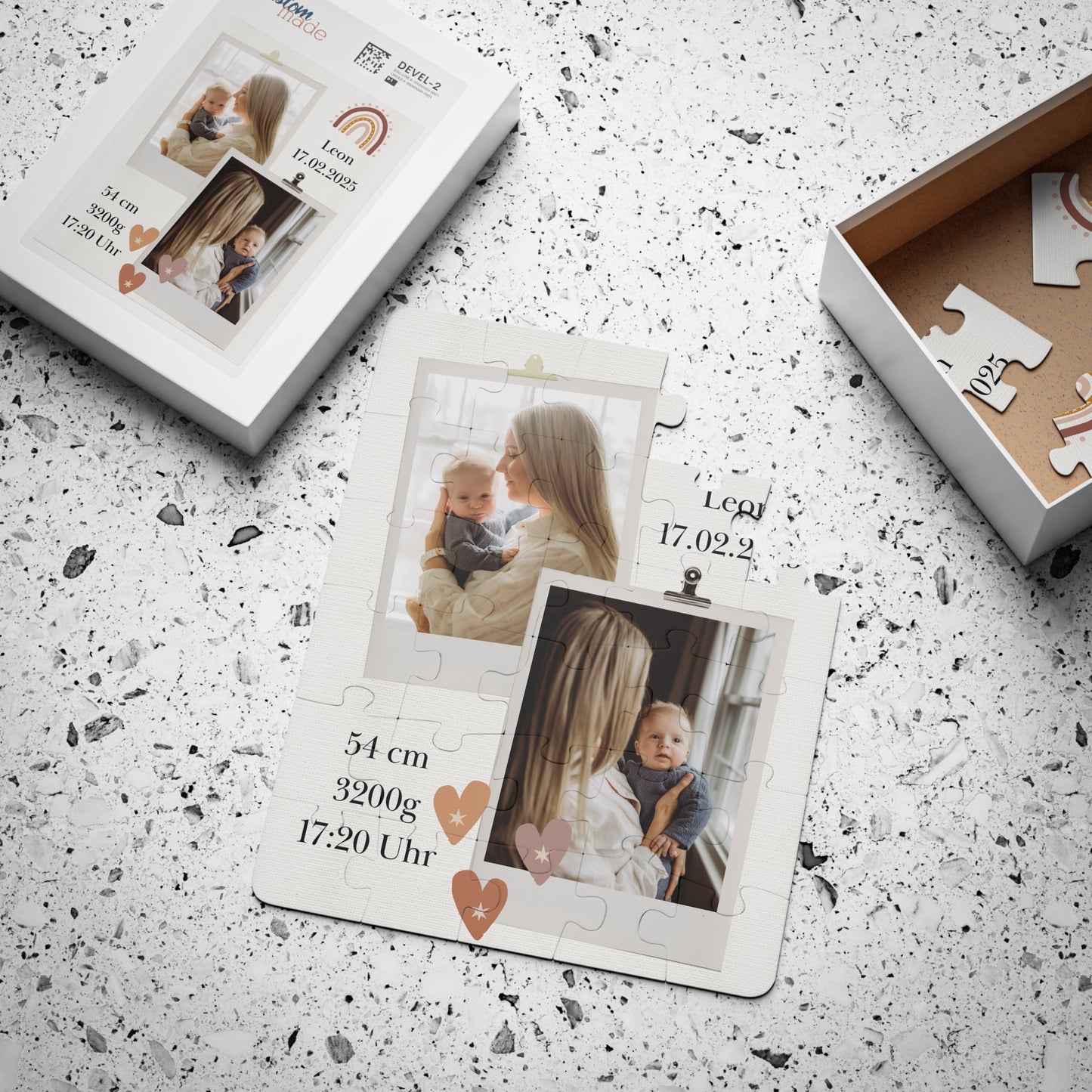 Personalisiertes Kinder Puzzle mit Name & Geburtsdaten / 30 Teile