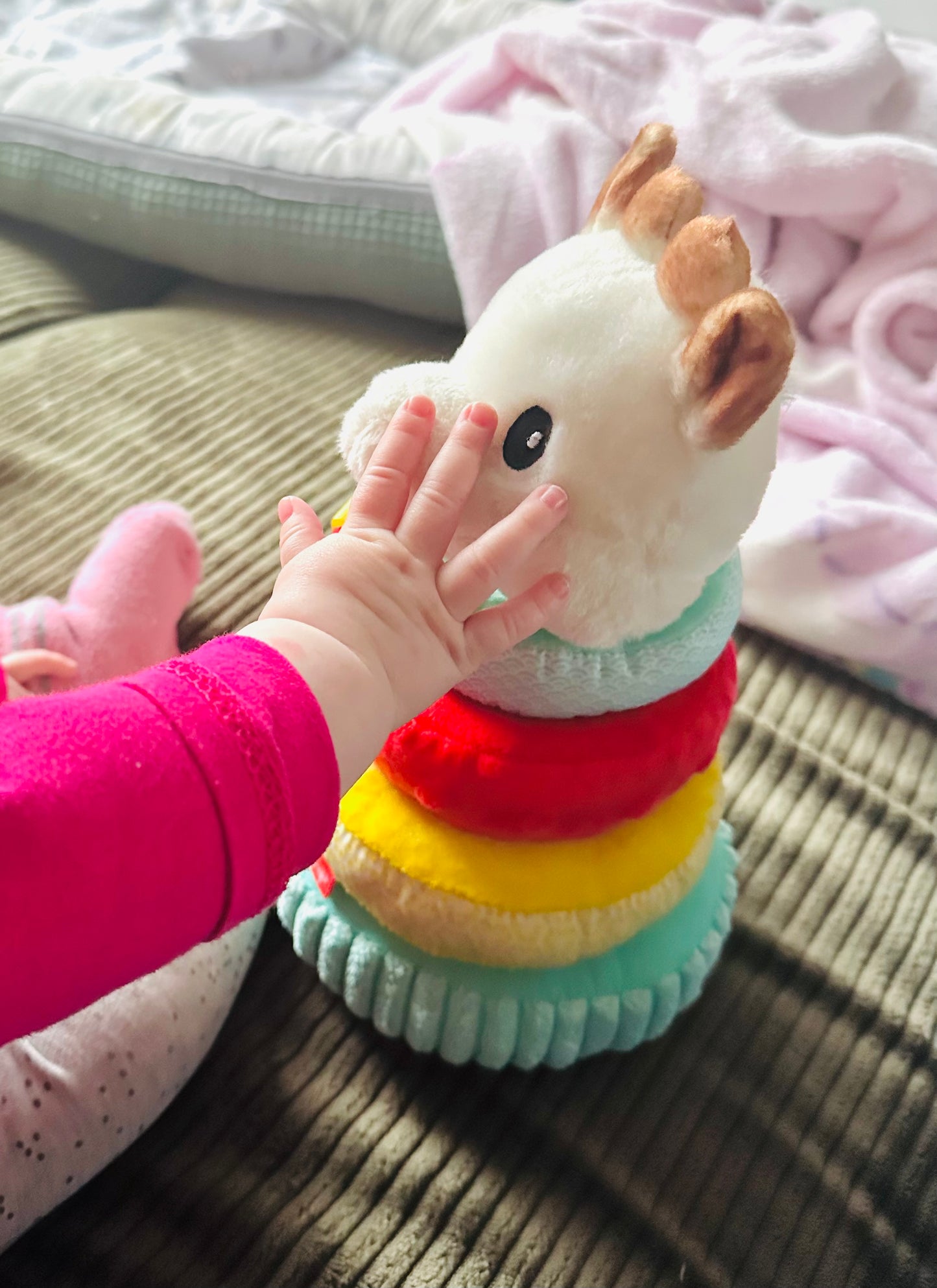 Personalisierter Stapelturm aus Stoff / Sophie la Girafe - einzigartigliebe