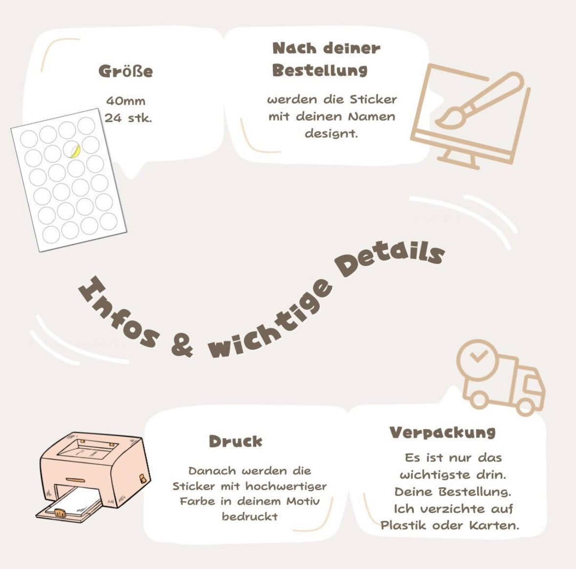 Personalized Stickers Baptism Boho Style