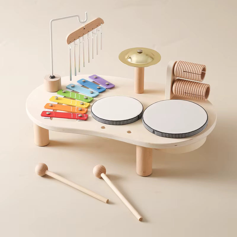 Holz-Musikinstrument für Kinder – Trommel & Klangspiel im Set