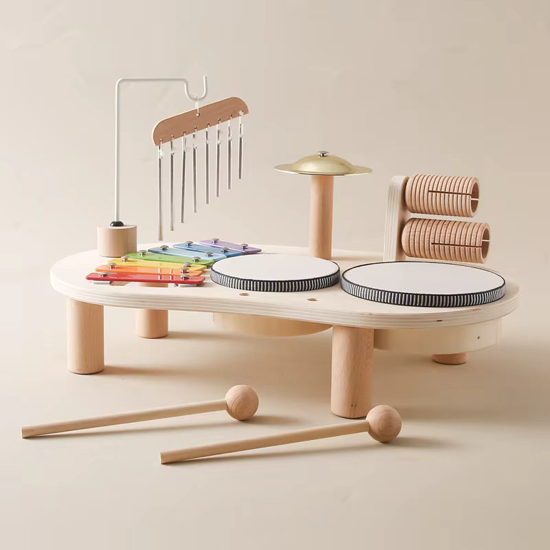 Klangspiel, Trommel und Xylophon in einem
