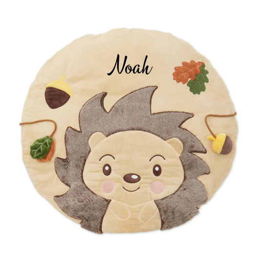 Igel Babydecke mit Namen personalisiert, Krabbeldecke für Babys