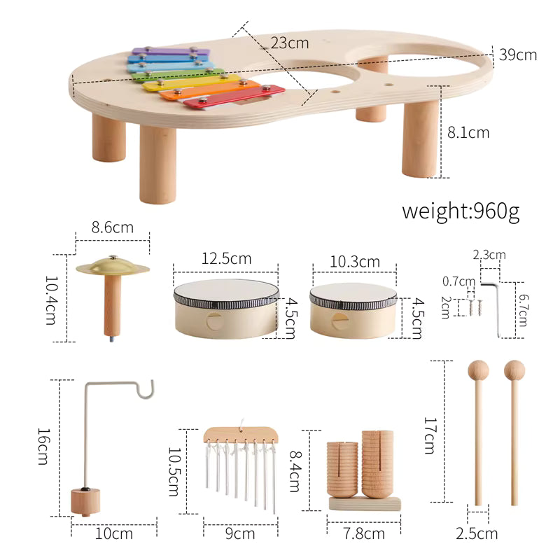 Maße des Holzspielzeugs