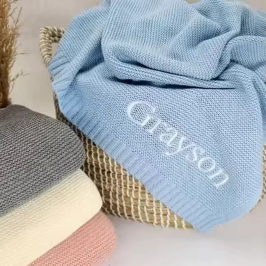 Besticke Baby Decke zur Geburt - Geschenkidee