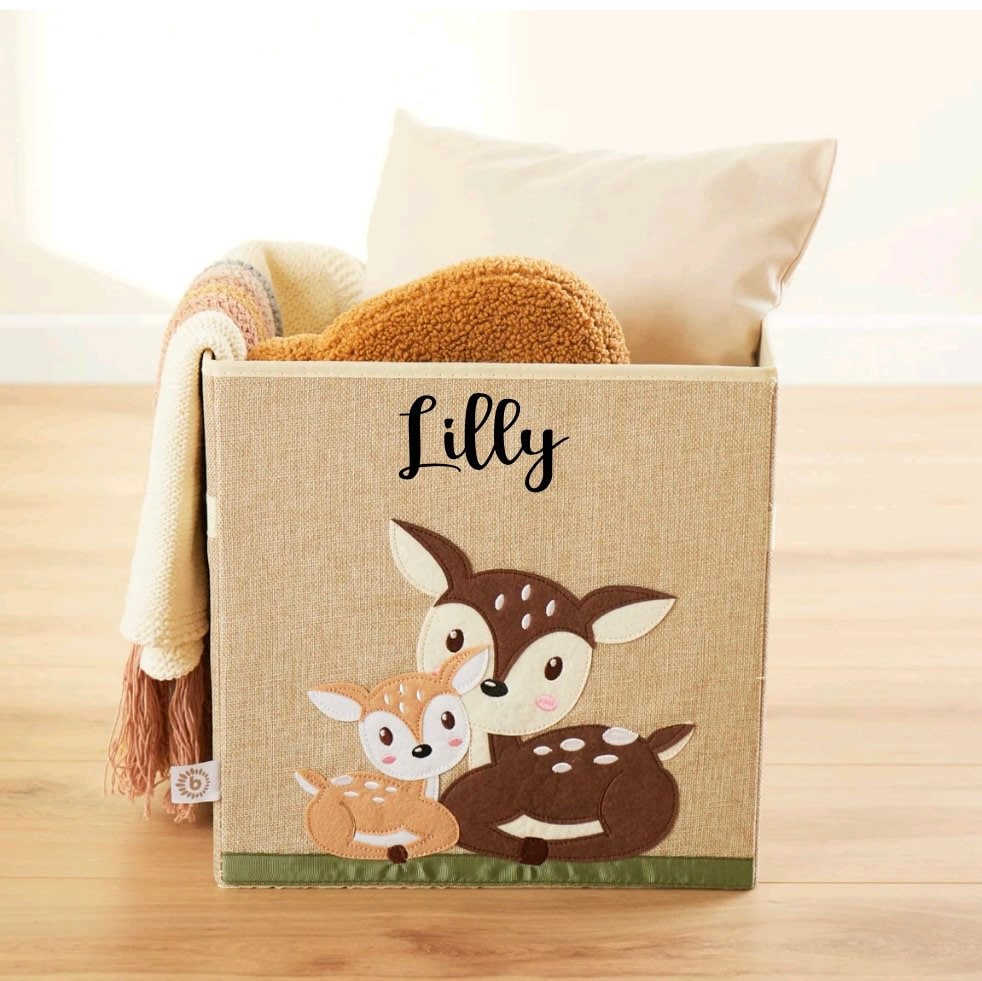 ikea aufbewahrung holzboxen Personalized storage box deer / fits Ikea Kallax