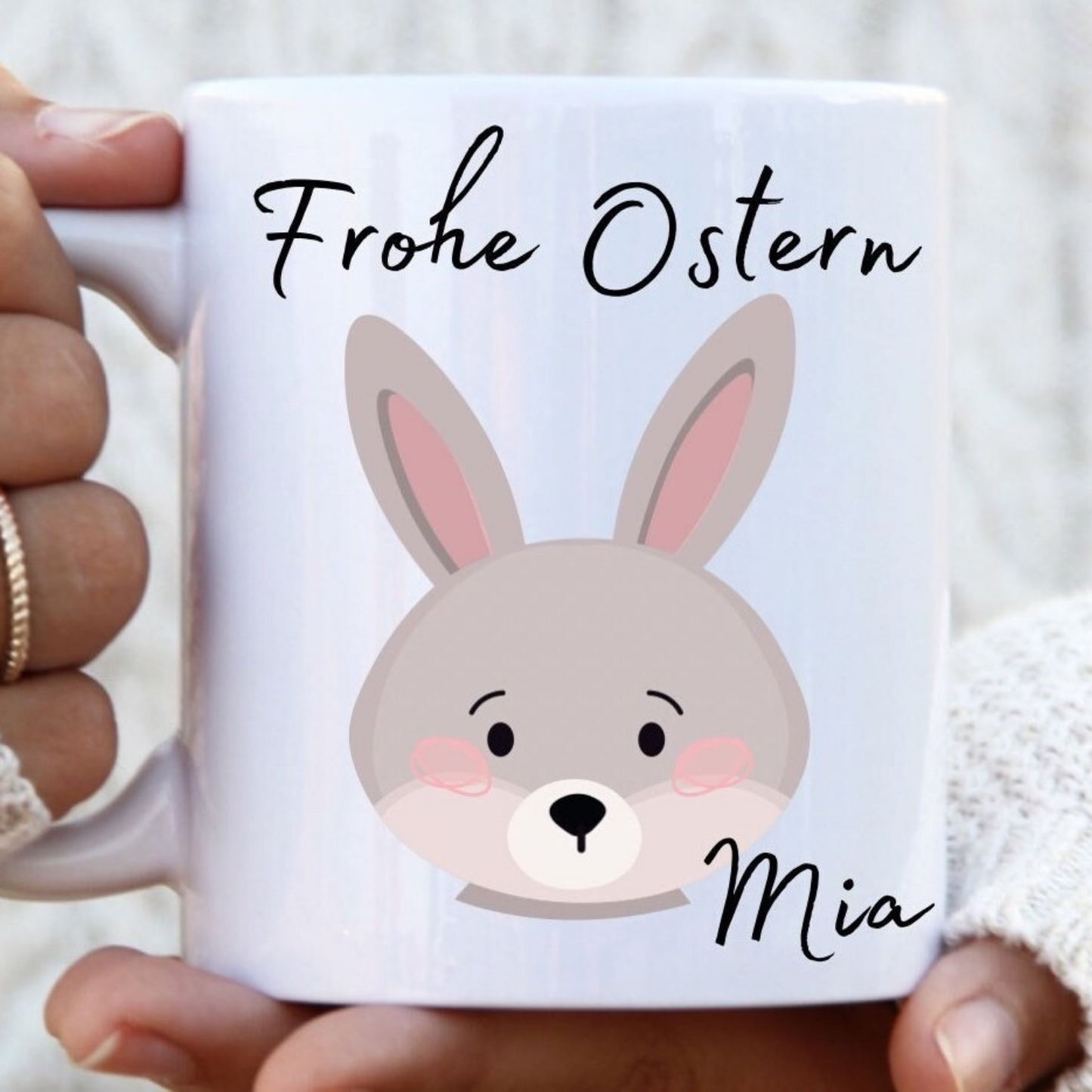 Kinder Tasse aus Keramik für Ostern / Spülmaschinenfest in verschiedenen Motiven wählbar