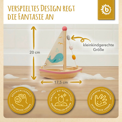 Holzsegelschiff mit Name