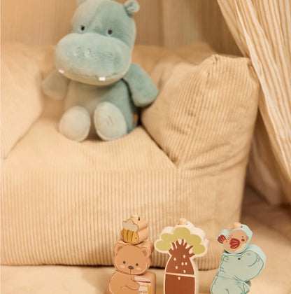 Kuscheltier Nilpferd mit Namen personalisiert | Geschenk zur Geburt