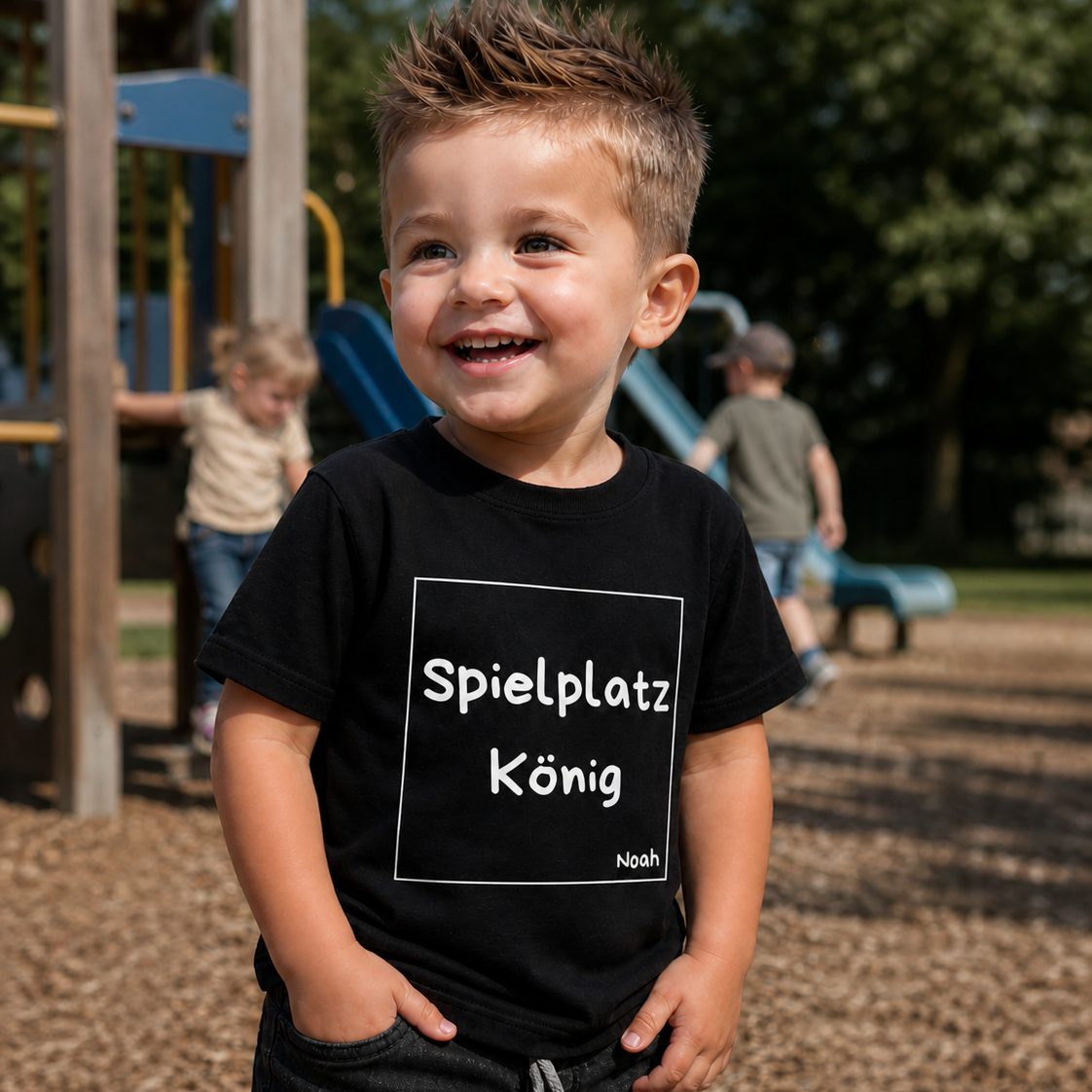 Spielplatzkönig Kinder T-Shirt – Cooles Statement Shirt für Jungen & Mädchen