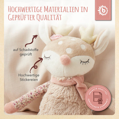 Personalisiertes Kuscheltier Reh mit Name und Geburtsdaten