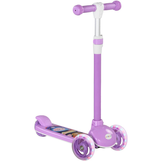 Kinderroller mit LED-Leuchträdern Lila | 3-Rad Scooter ab 3 Jahren | Höhenverstellbar