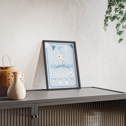 Personalisierte Geburts-Poster – Elefanten Traum - einzigartigliebe