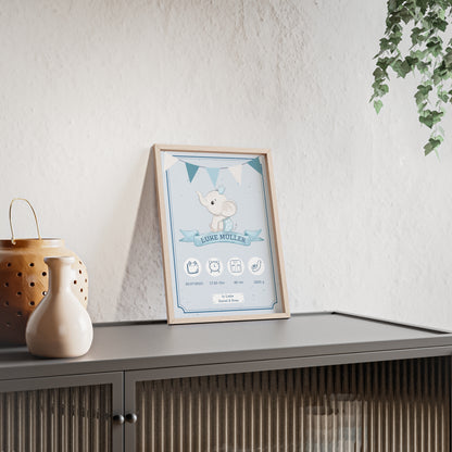 Personalisierte Geburts-Poster – Elefanten Traum - einzigartigliebe
