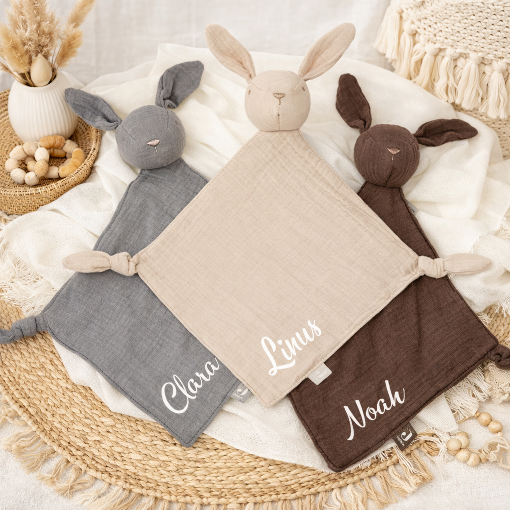 Personalized comforter with name | Soft toy rabbit