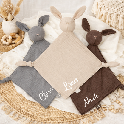 Personalized comforter with name | Soft toy rabbit
