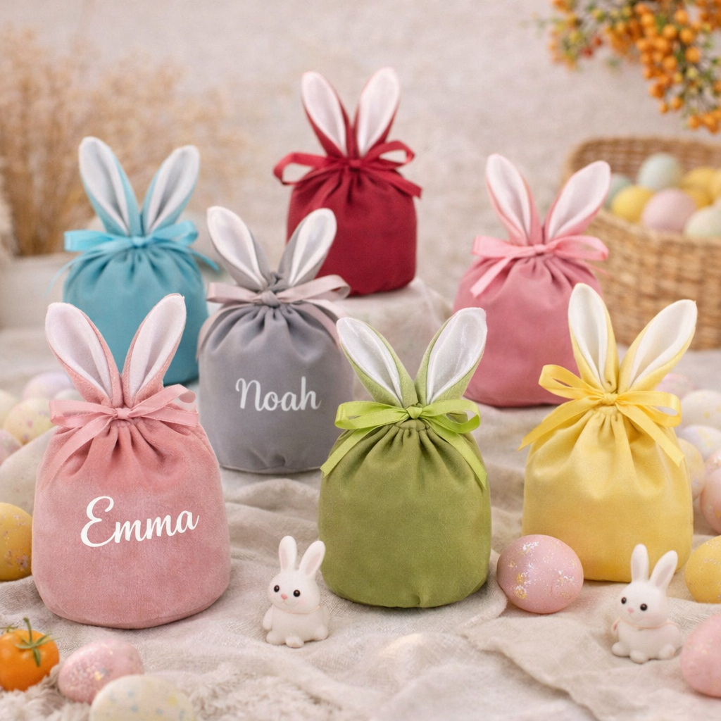 Easter bags with name | made of velvet | various colors