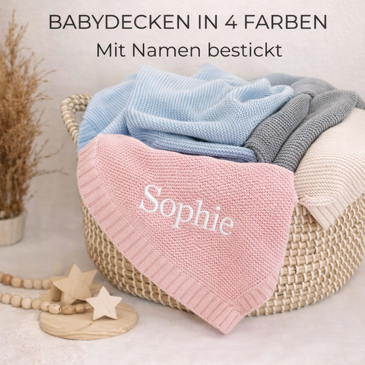 Personalisierte Babydecke / gestickter Name