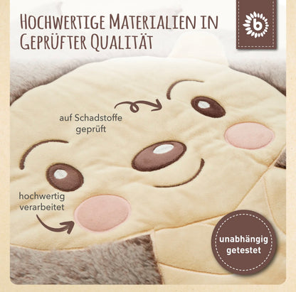 Personalisierte Krabbeldecke / Babydecke für Spielbögen / Beige Igel