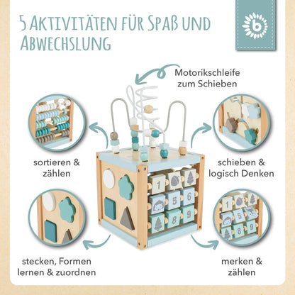 Motorikwürfel / Holzspielzeug / Steckspiel für Kleinkinder