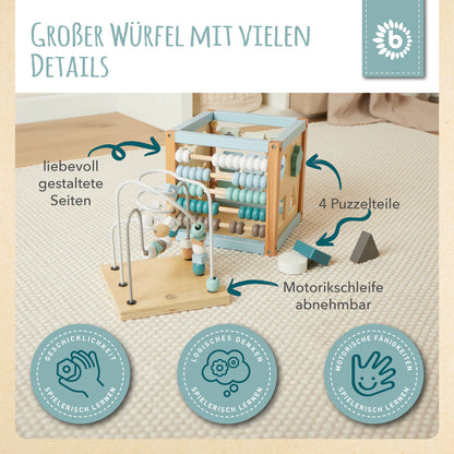 Motorikwürfel / Holzspielzeug / Steckspiel für Kleinkinder