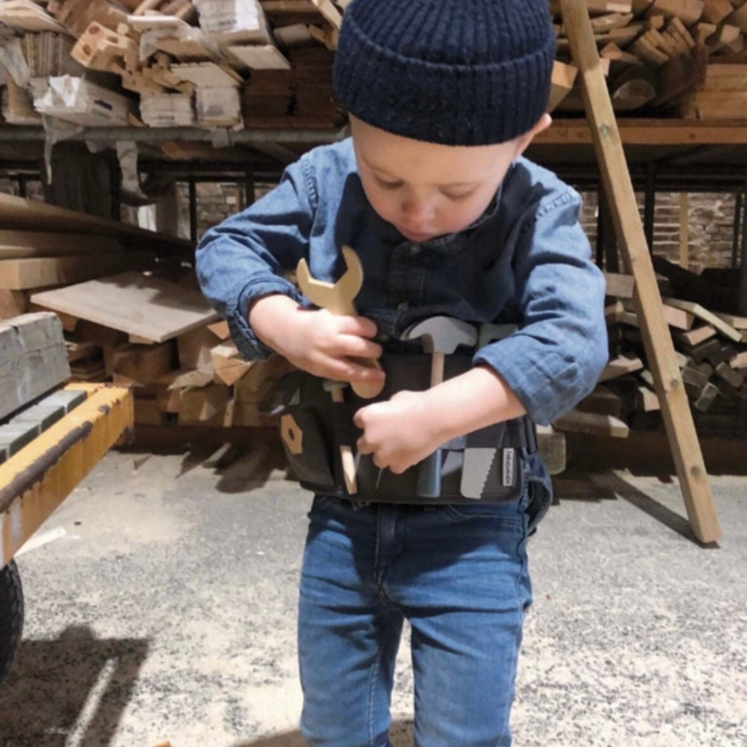 Personalisierte Werkzeugtasche / Holzspielzeug Junge - einzigartigliebe