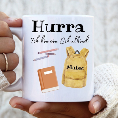Geschenk zum Schulstart / Kindertasse mit Name - einzigartigliebe