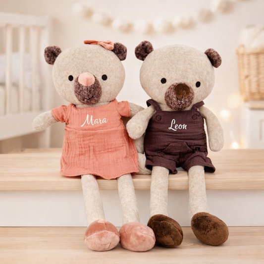 Kuscheltier Teddybär mit Name Personalisiert / Bärmädchen oder Bärjunge