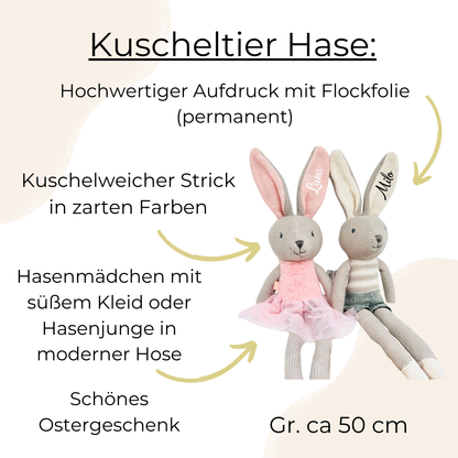 Stuffed toy rabbit personalized with name / boy or girl / Easter