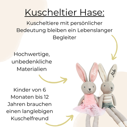 Stuffed toy rabbit personalized with name / boy or girl / Easter