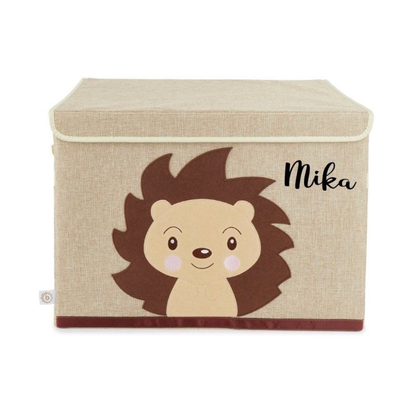 Personalisierte Aufbewahrungsbox Igel mit Deckel | für Spielsachen - einzigartigliebe