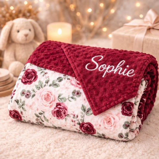 Personalisierte Babydecke / gestickter Name