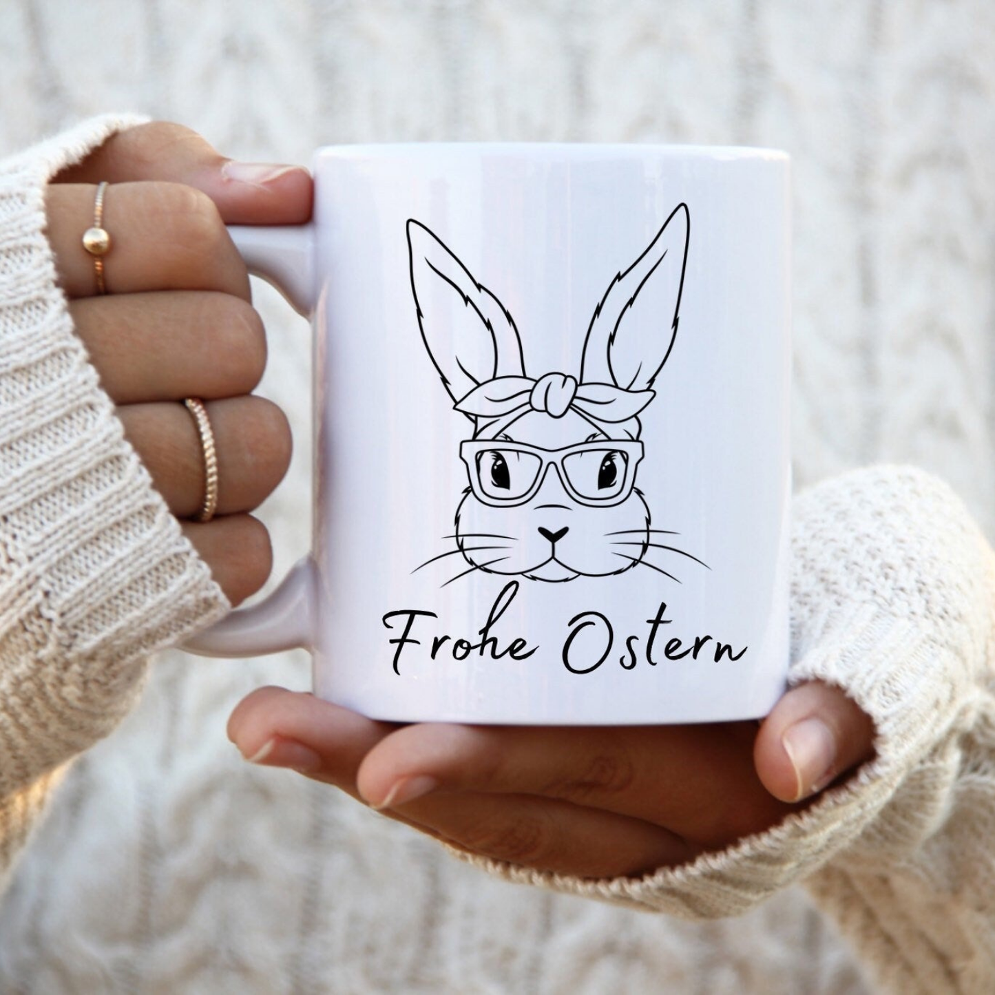 Kinder Tasse aus Keramik für Ostern / Spülmaschinenfest in verschiedenen Motiven wählbar