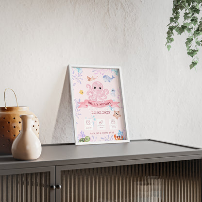 Personalisierte Geburts-Poster – Meerestiere Traum - einzigartigliebe