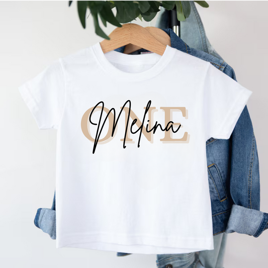 Personalisierte 1. Geburtstag Baby T-Shirt mit Name