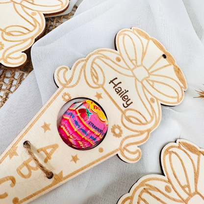 Wooden school cone / gift for school enrollment with name engraving