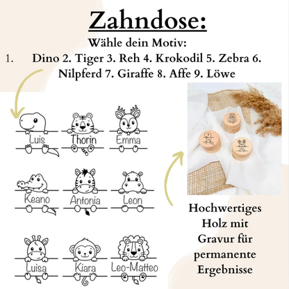 Personalisierte Milchzahndose für Kinder / Aufbewahrung für Kinderzähne/ Zahndösschen - einzigartigliebe