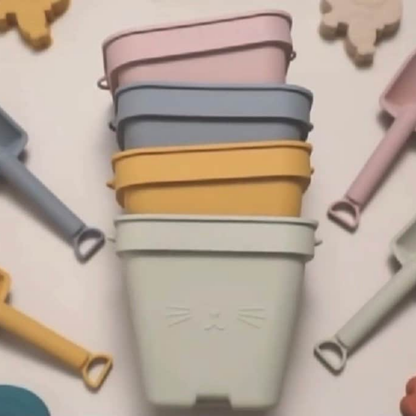 Personalisiertes Sandspielzeug / 6teiliges Set aus Silikon für Kinder - einzigartigliebe