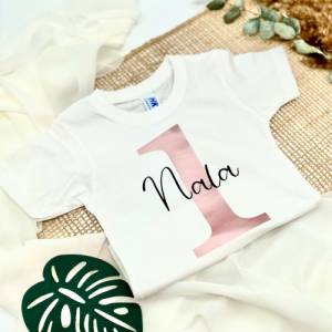 Baby bodysuit 1st birthday with animal motif + name